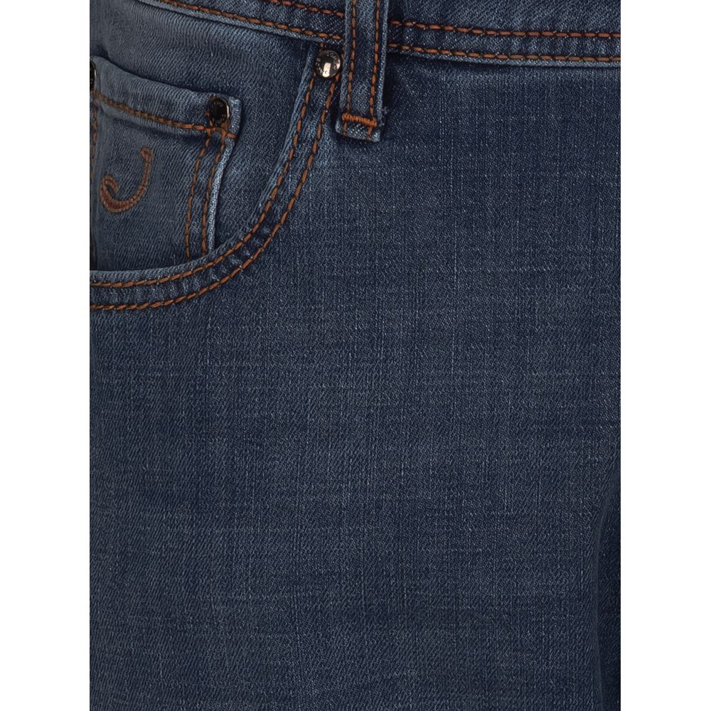 Jacob Cohen Blue Cotton Men's Slim Fit Jean